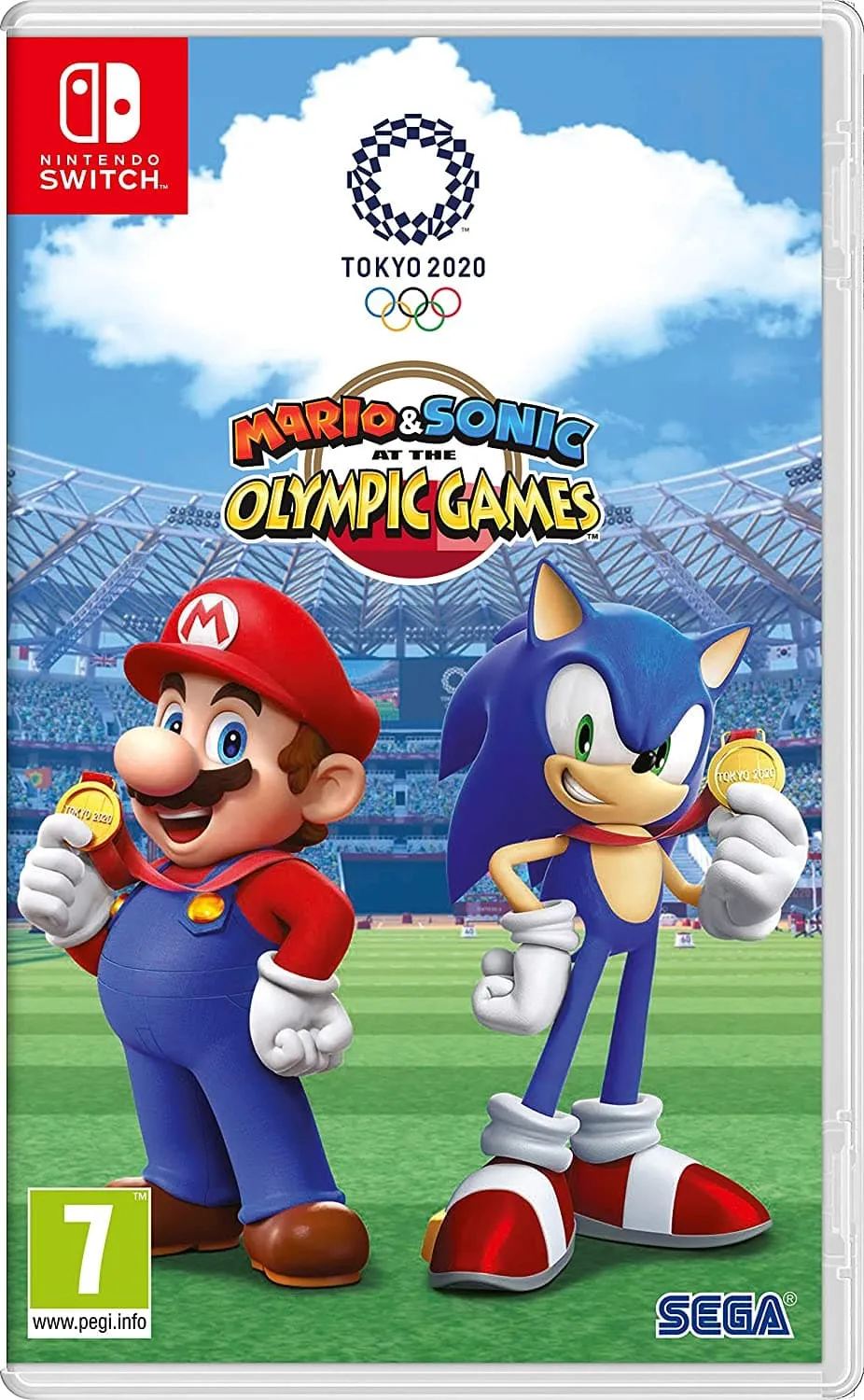 Mario & Sonic vid de olympiska spelen: Tokyo 2020 för Nintendo Switch-konstverk.