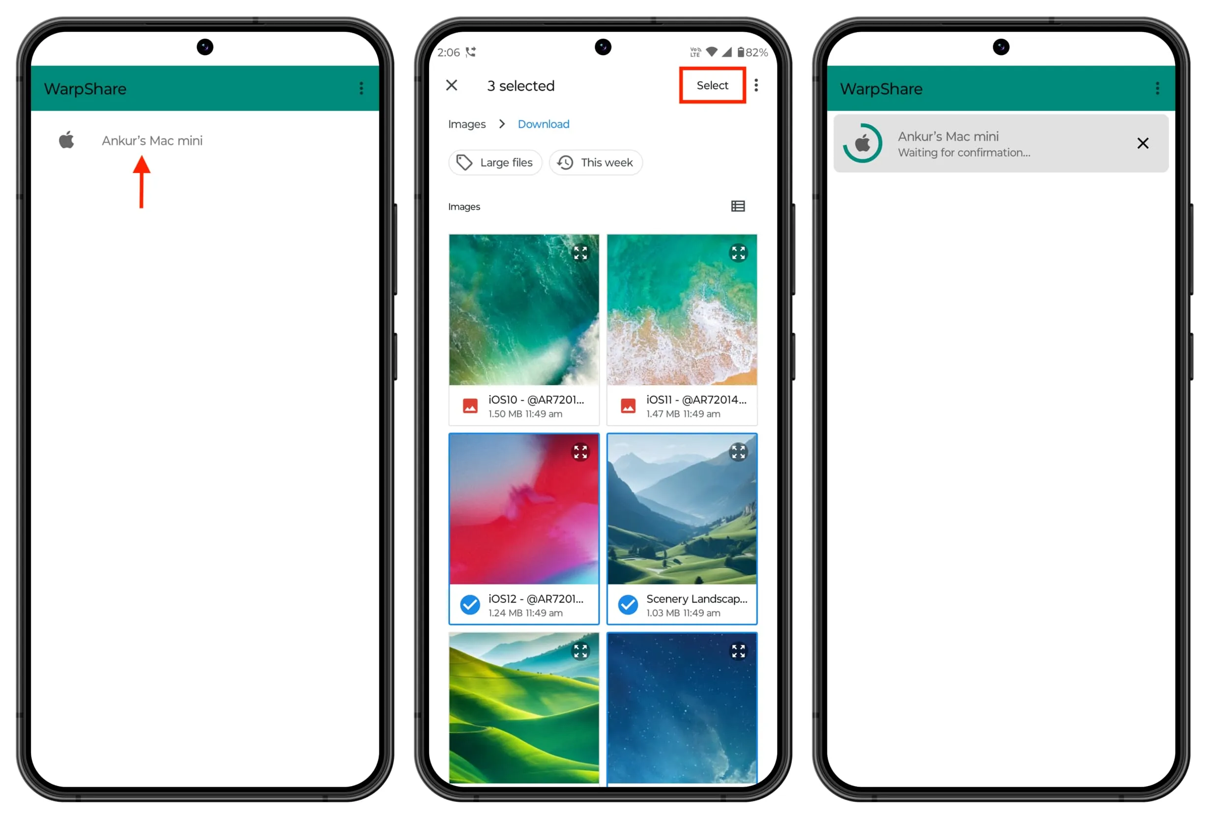 Sending files from Android phone to Mac using WarpShare Sending files from Android phone to Mac using WarpShare