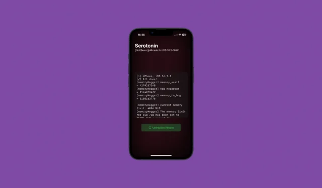 Inyección de ajuste de serotonina y “semi-jailbreak” para RootHide bootstrap actualizado a v1.1.0 con soporte para iOS 16.0-16.1.2