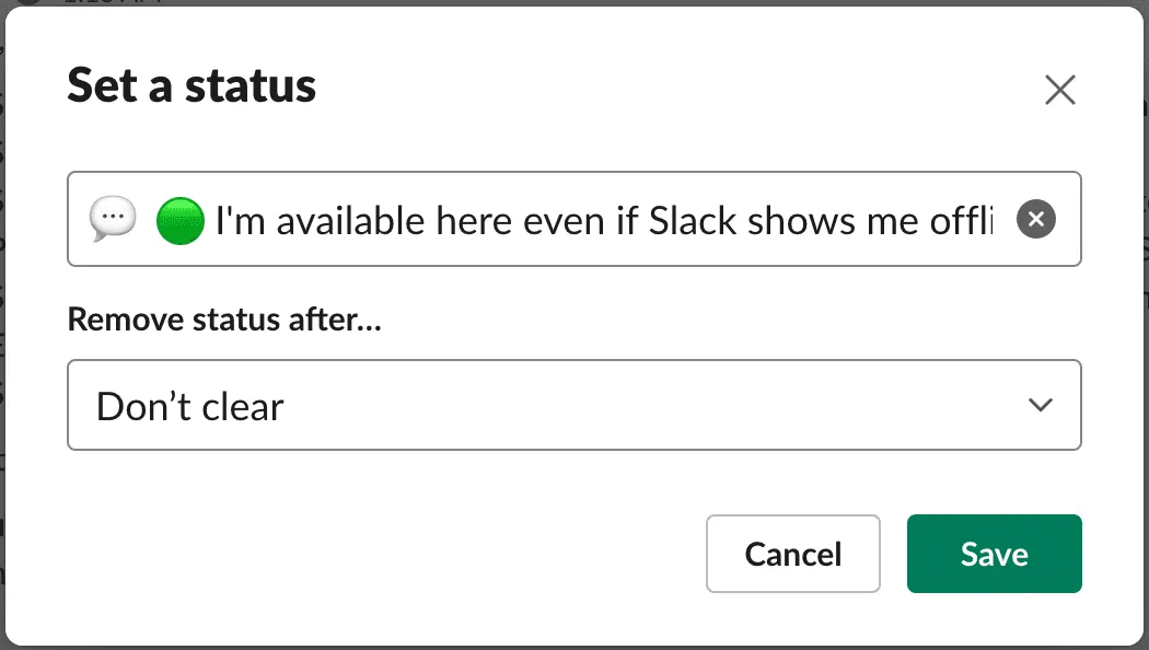 カスタム Slack ステータスを設定する