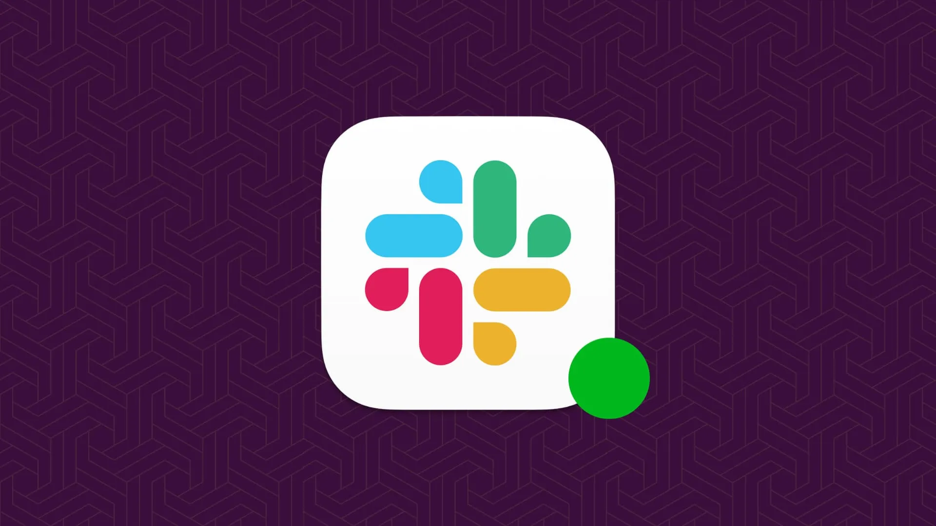 Ícono de la aplicación Slack con un punto verde en línea al lado