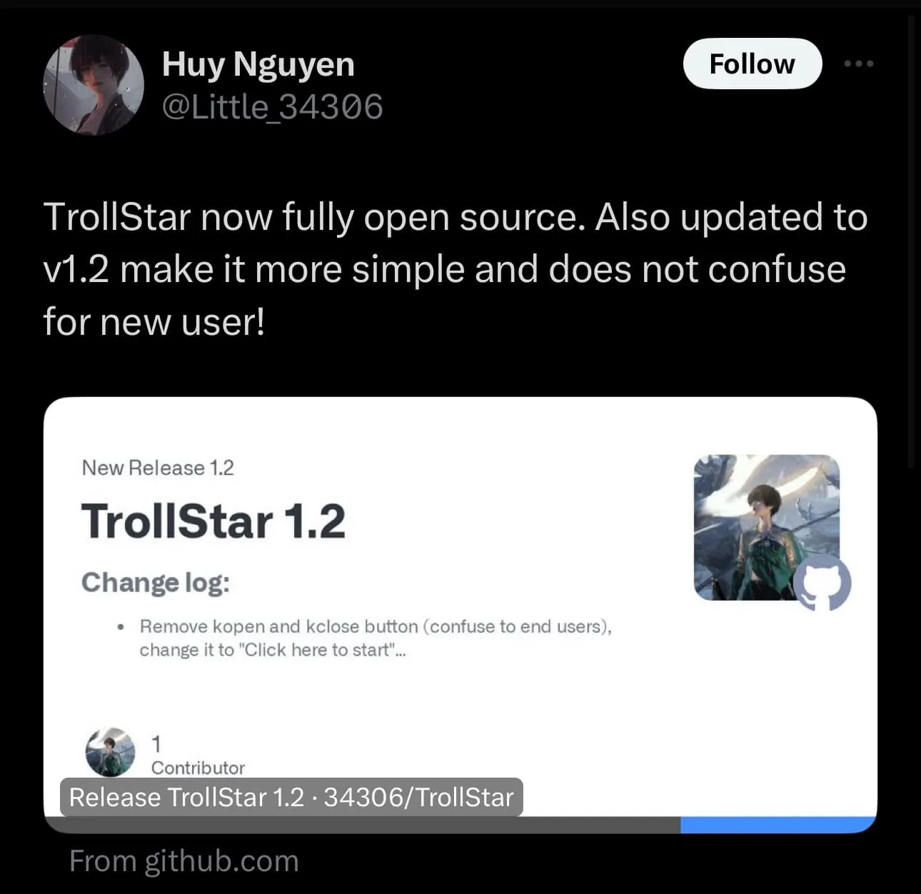 TrollStar v1.2 annoncé.