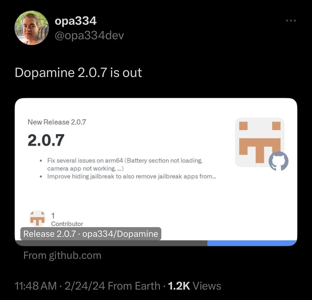 Sortie de Dopamine v2.0.7.