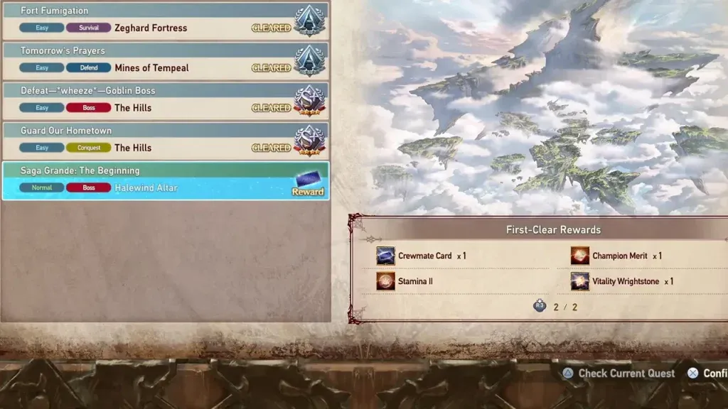 Las tarjetas Granblue Fantasy Relink Crewmate se pueden cultivar a partir de misiones