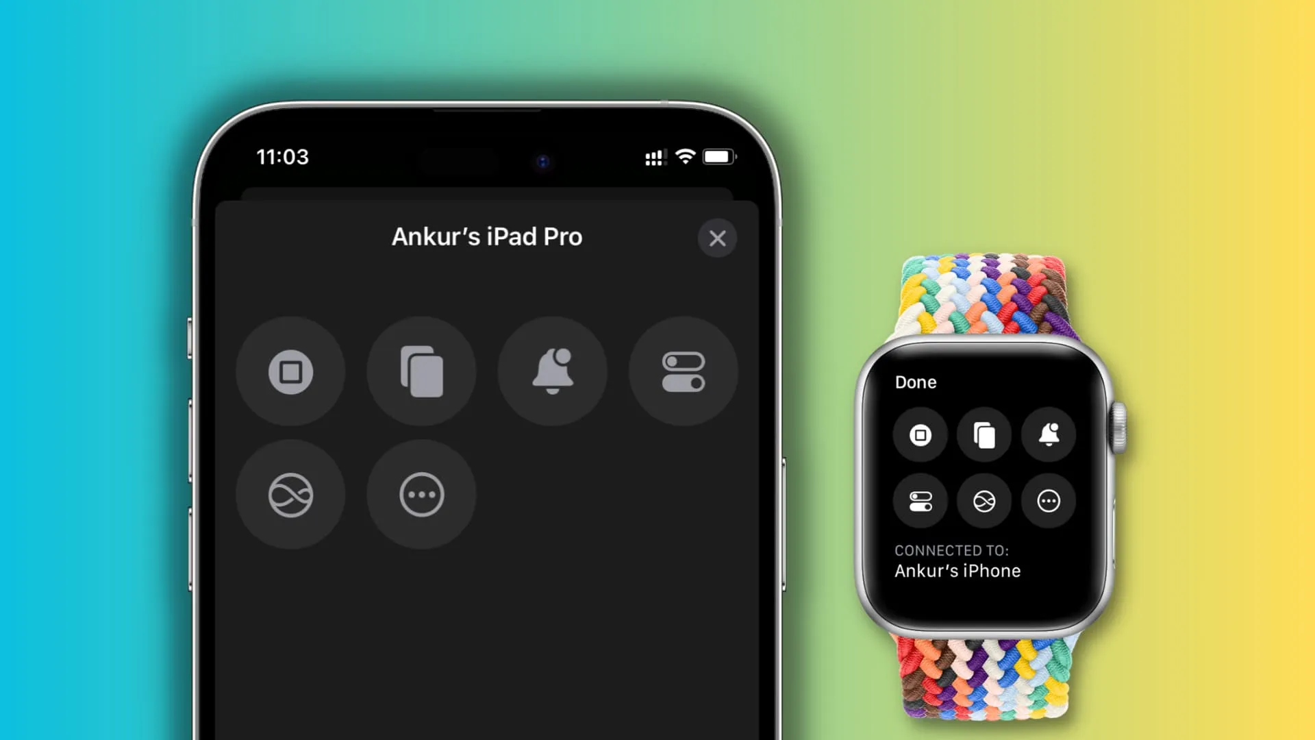 Controle outros dispositivos Apple próximos usando seu iPhone ou Apple Watch