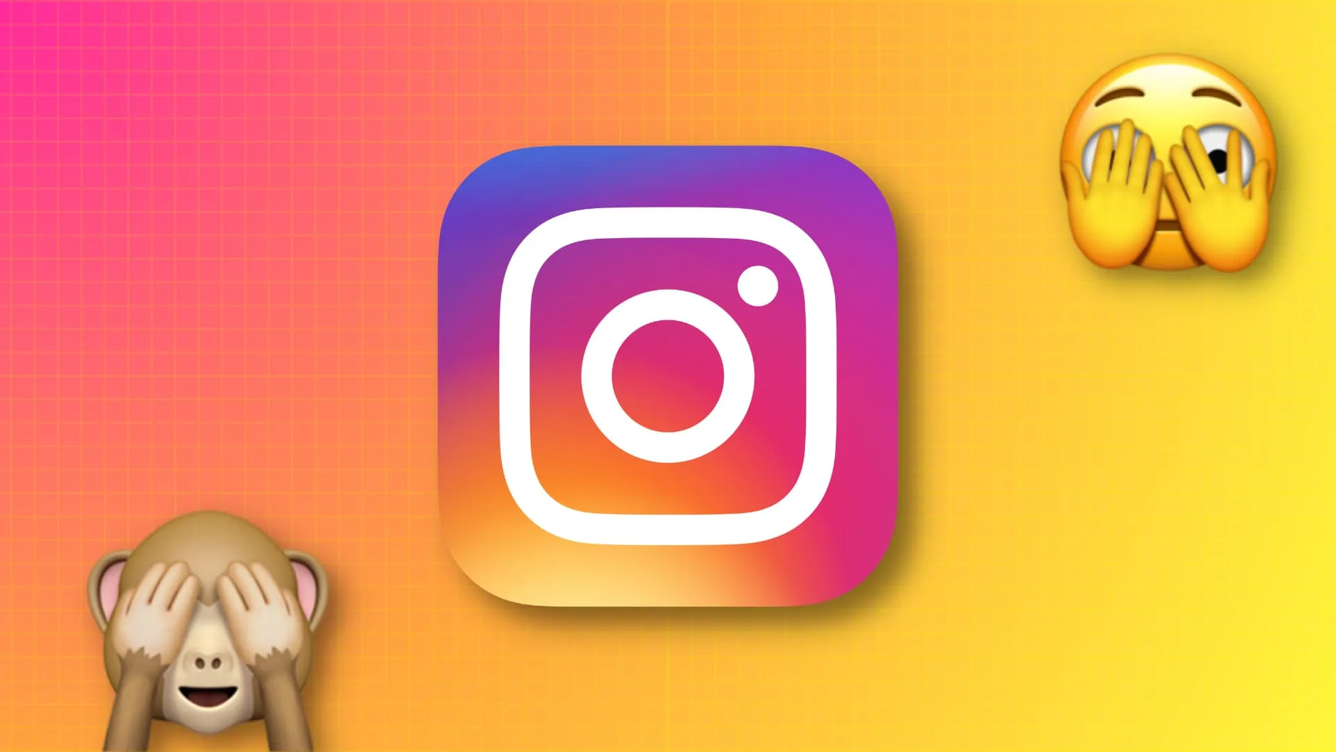 Instagram-App-Symbol mit Augen bedeckten Emojis
