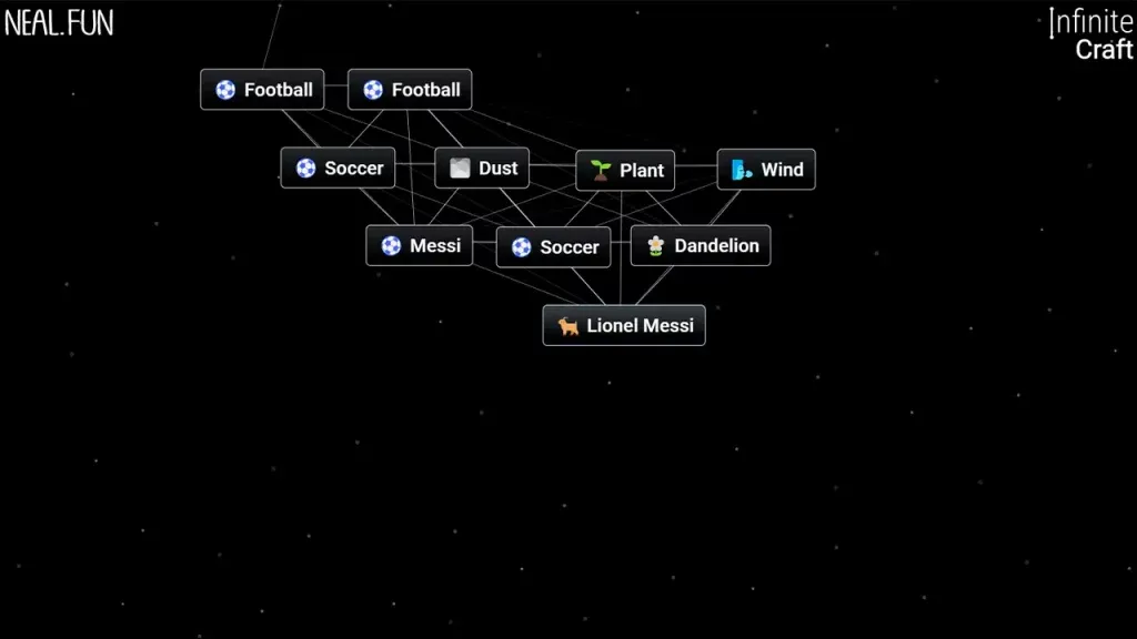 Як зробити Ліонеля Мессі в Infinite Craft