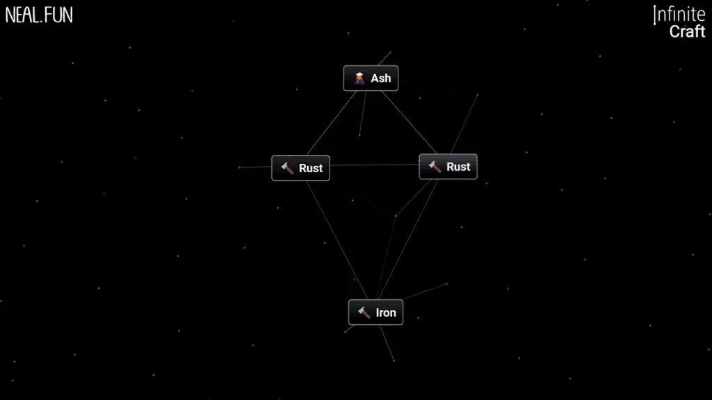 Andra kombinationer med järn i Infinite Craft