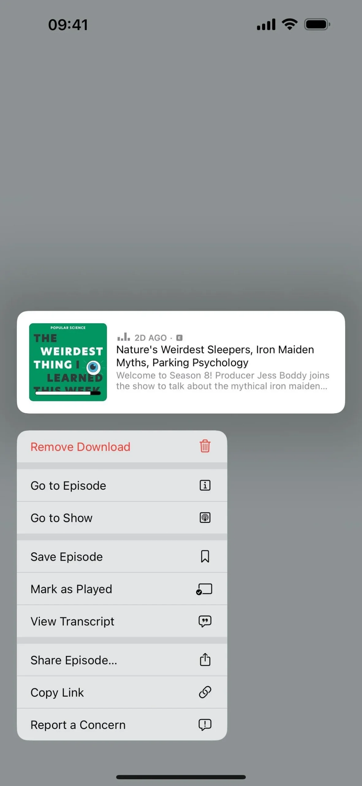 Vea transcripciones de podcasts en su iPhone para ver, buscar y navegar por el audio